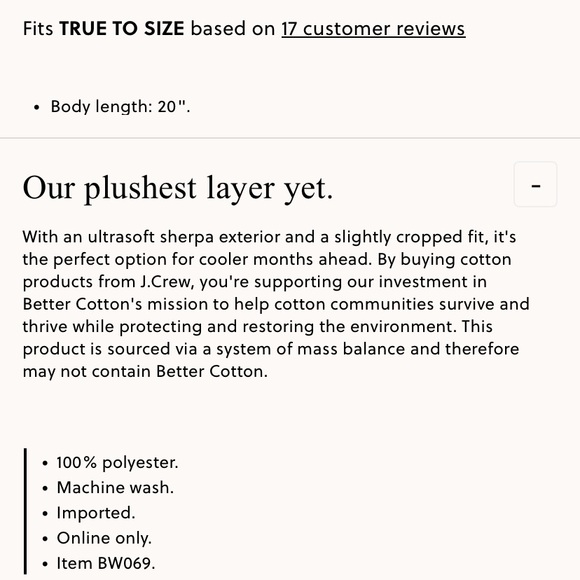 NWT J.Crew Cropped Sherpa Jacket - Picture 2 of 2